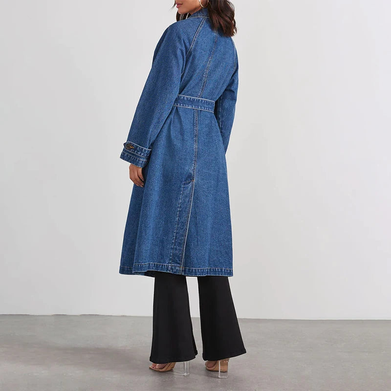 Harlan Tie Waist Denim Trench