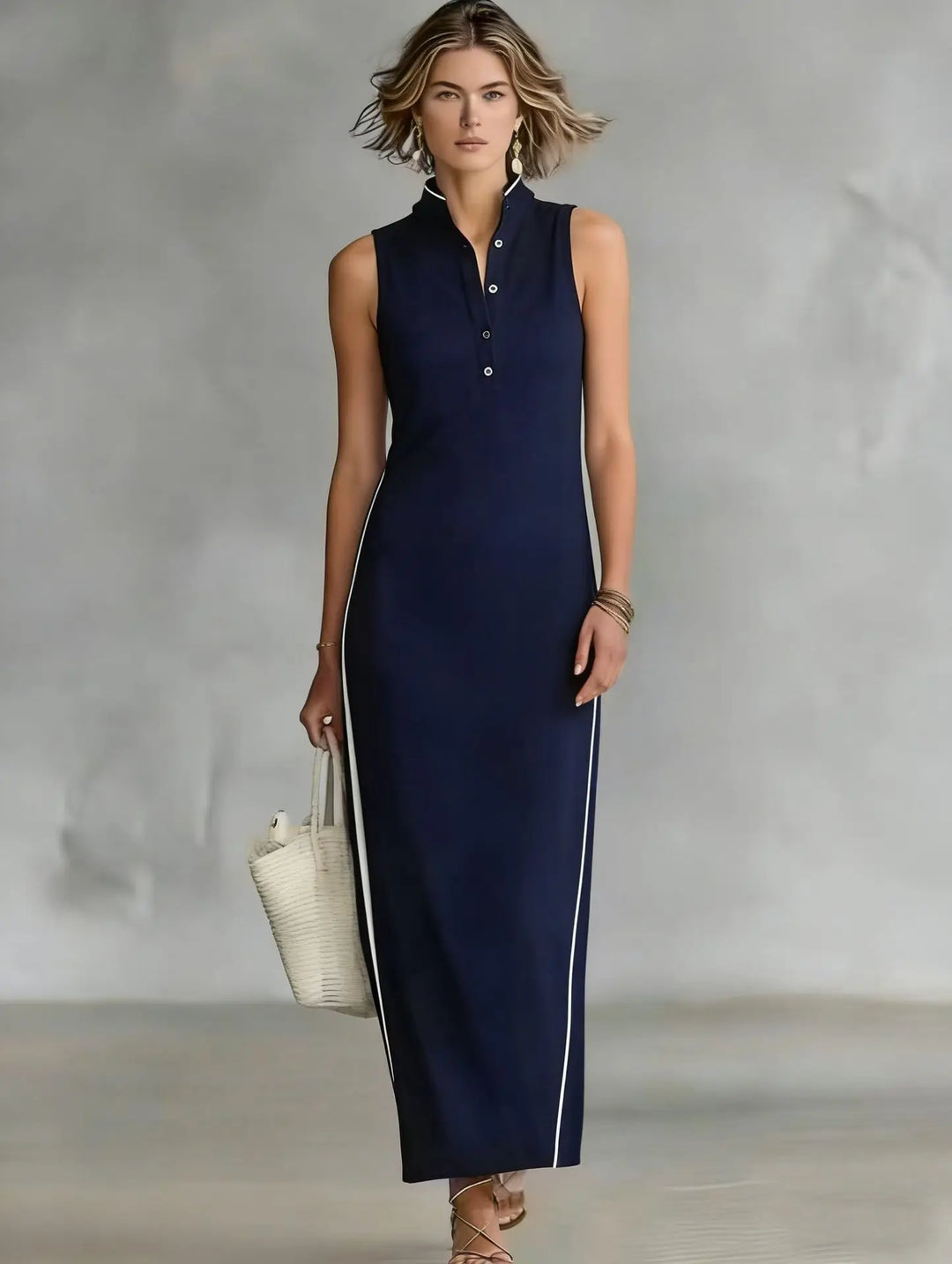 Fatima Sophisticated Minimalist Long Dress
