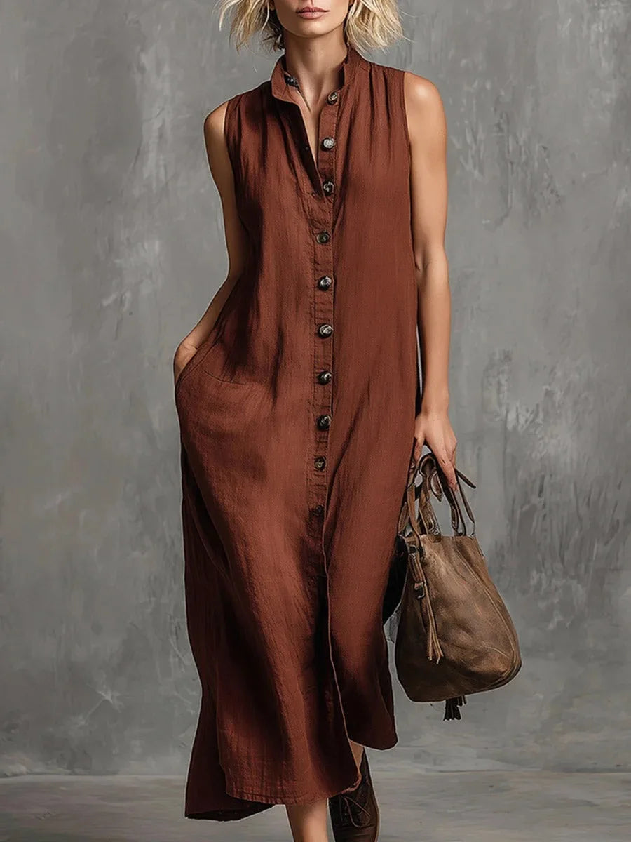 Melanie Relaxed Linen Maxi Dress