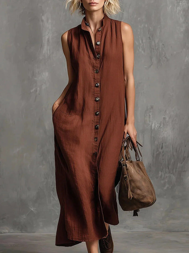 Melanie Relaxed Linen Maxi Dress
