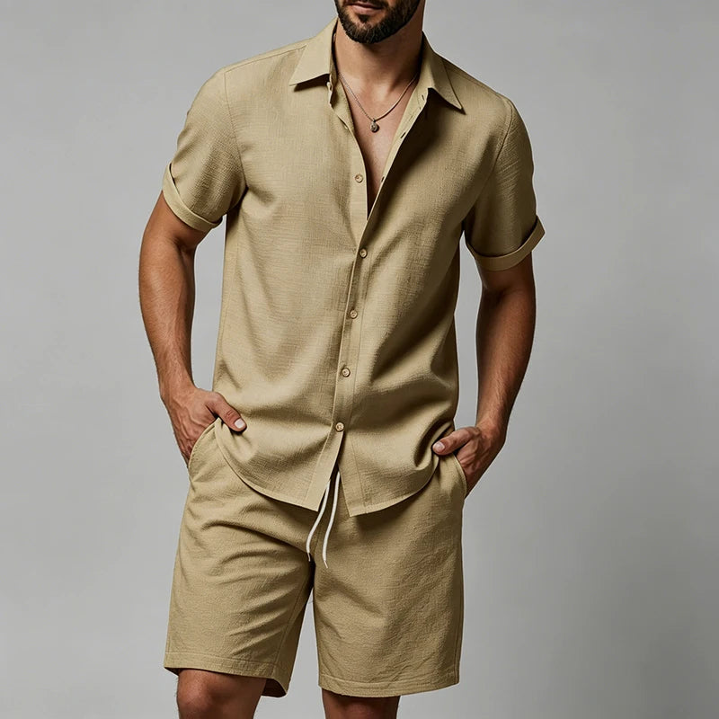 Beckett Button-Up Shorts Set