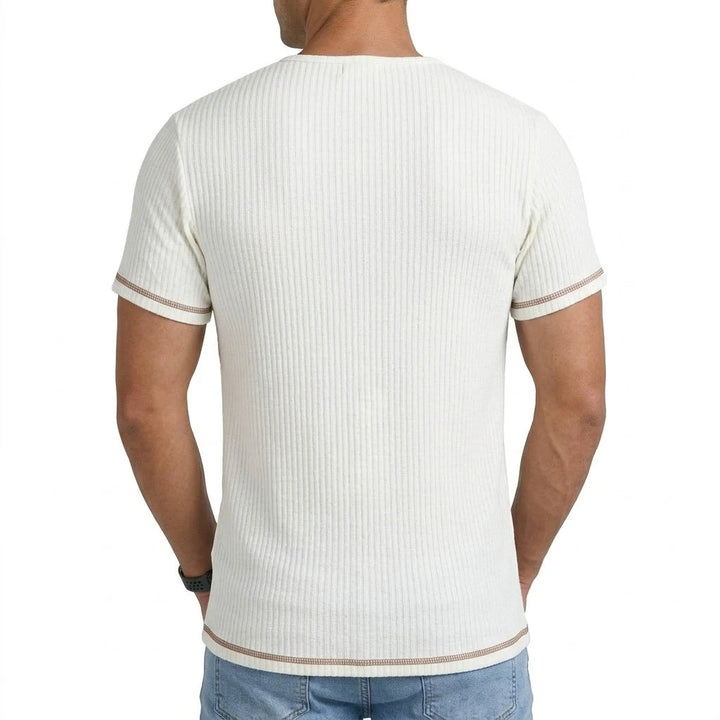 Asher Ribbed Henley T Shirt