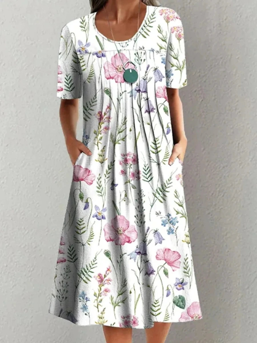 Felicity Floral Short Sleeve Midi Dress