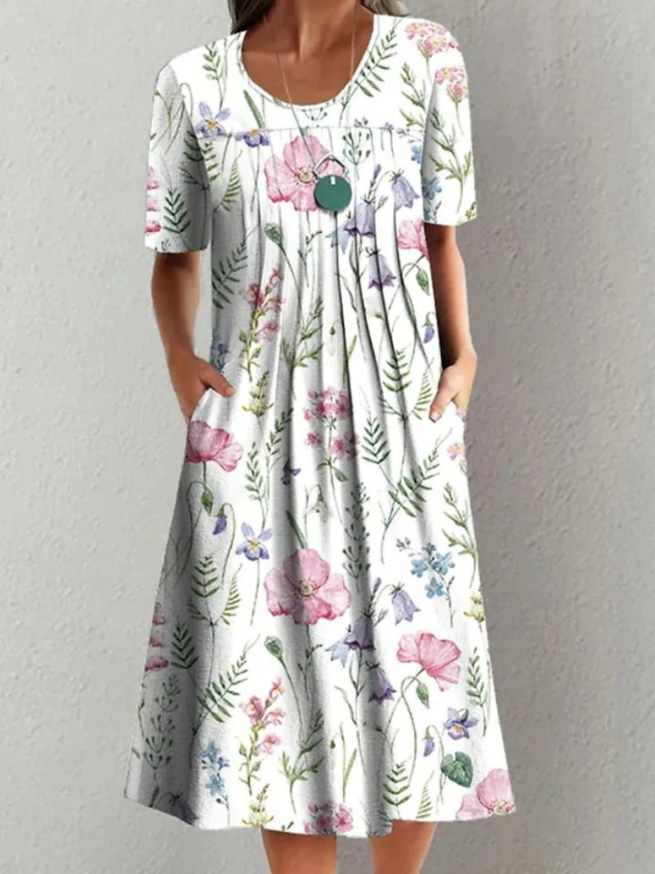Felicity Floral Short Sleeve Midi Dress
