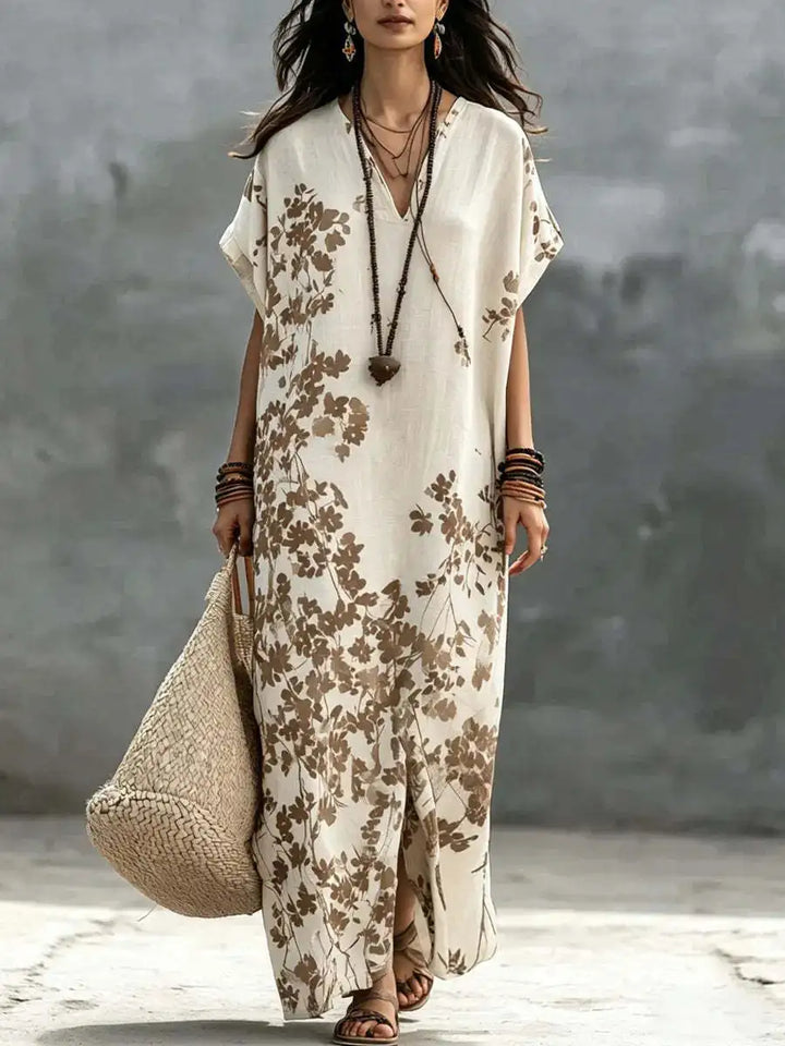 Liora Bohemian V Neck Maxi Dress