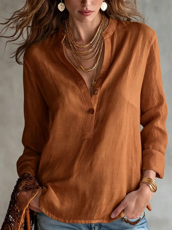 Aubrey Breathable Linen Blend Blouse