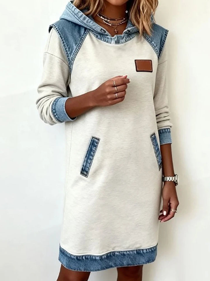 Celine Patchwork Denim Maxi Dress