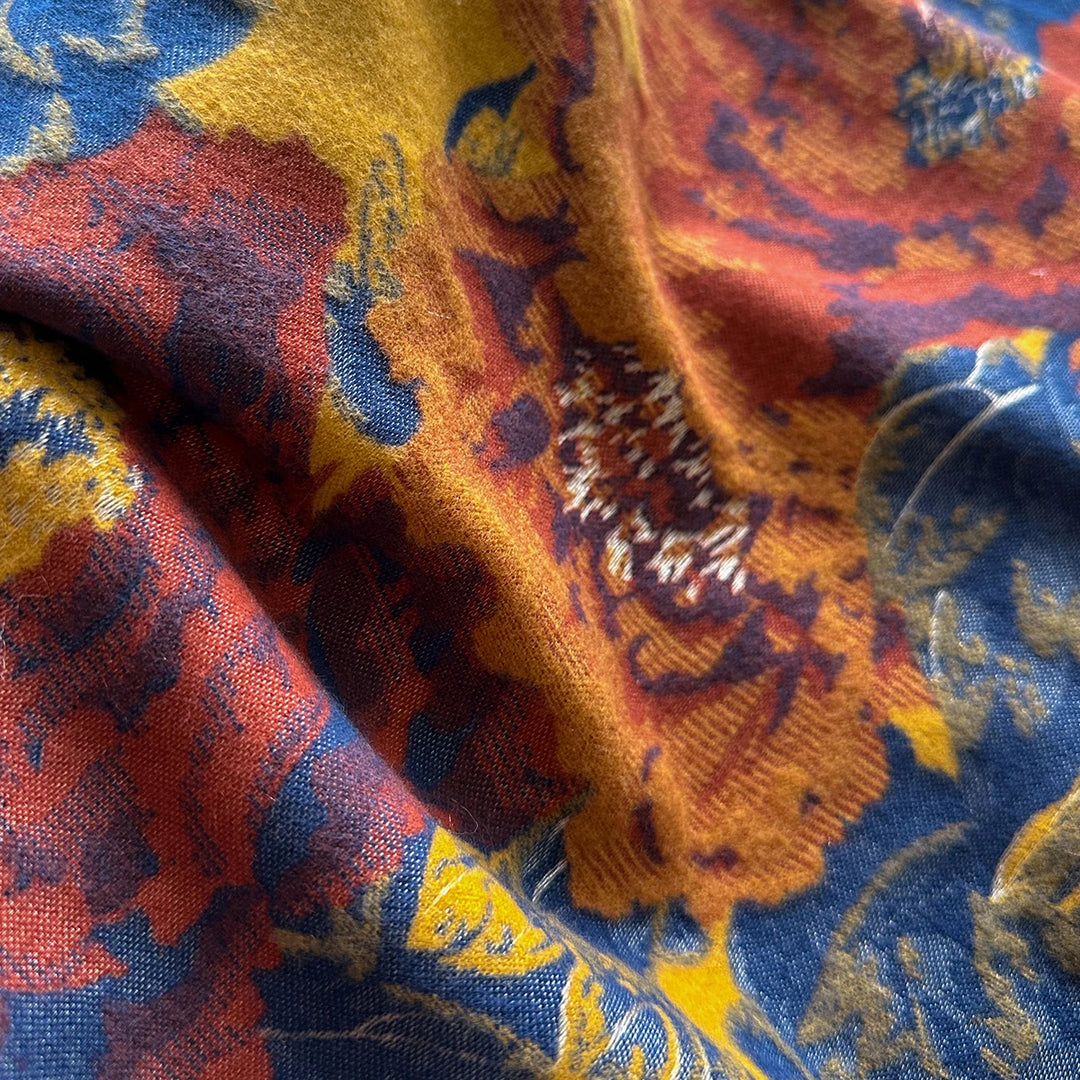 Elowen Warm Floral Cashmere Shawl
