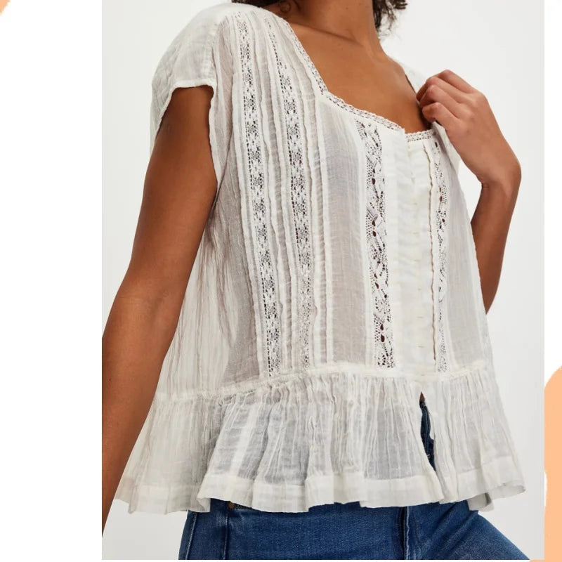 Kiana Ruffle Hem Sleeveless Blouse