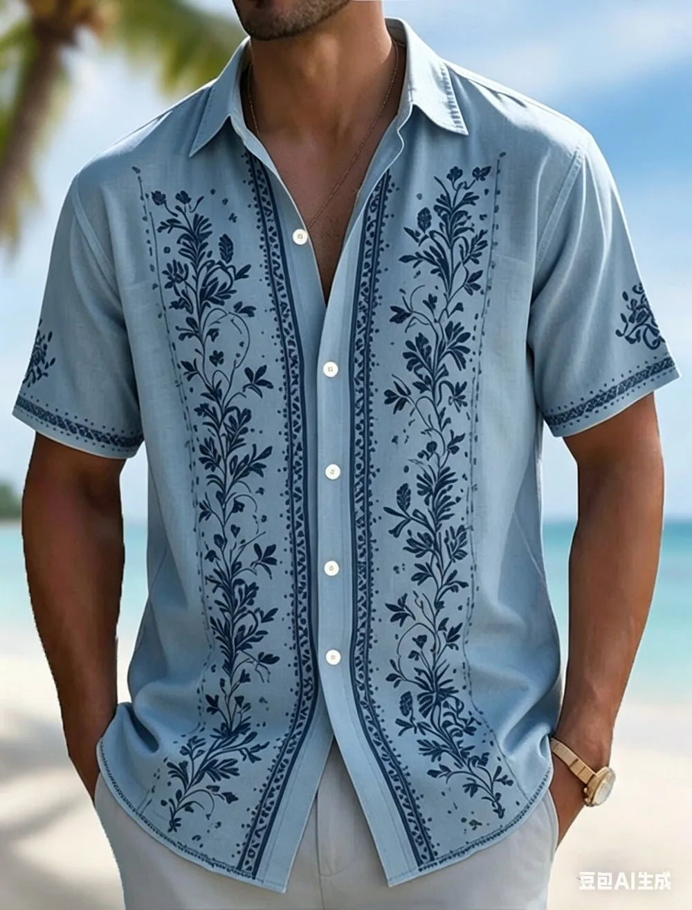 Declan Embroidered Vacation Shirt