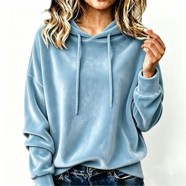 Annelise Drawstring Velvet Hoodie