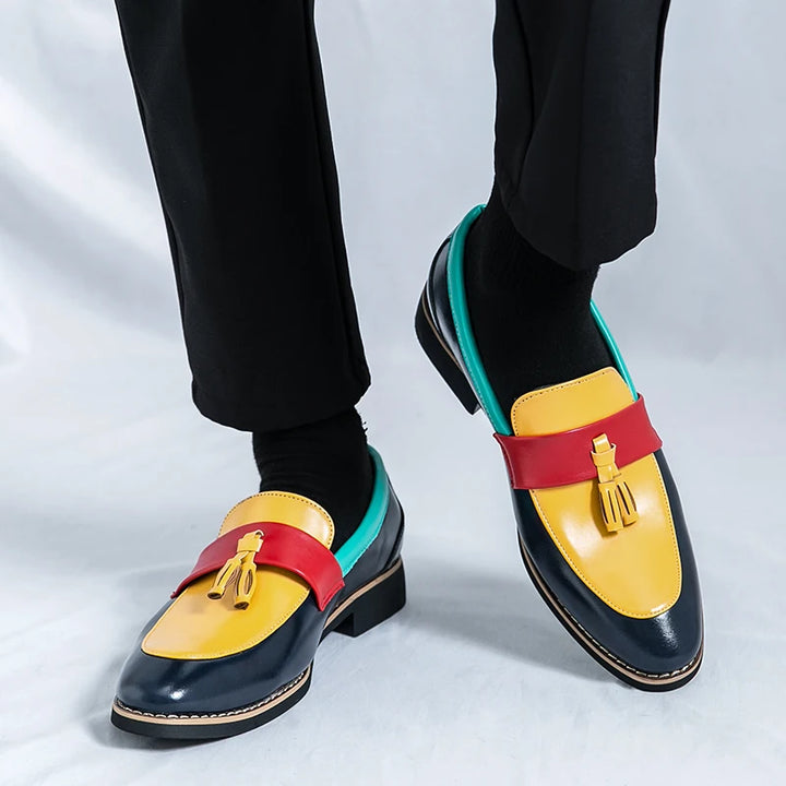 Alistair Colorblock Tassel Loafers
