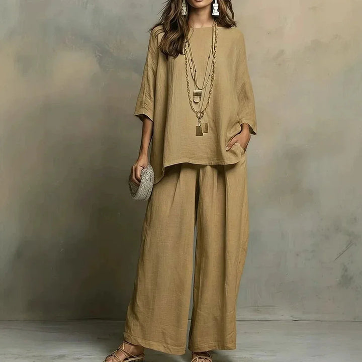 Juliana Breathable Linen Pant Set