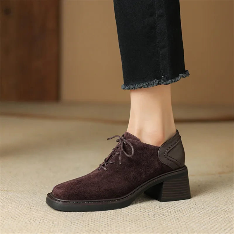 Sutton Suede Block Heel Loafers