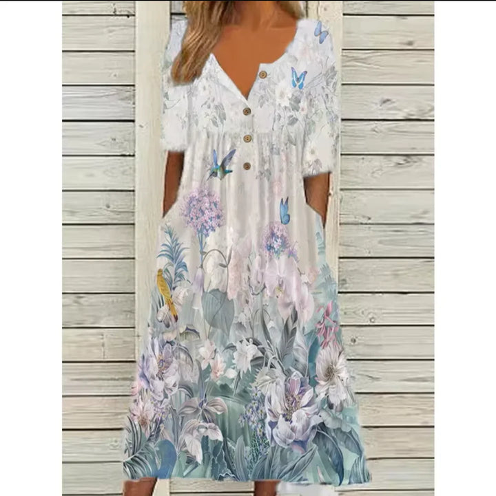 Julia Floral Print Maxi Dress