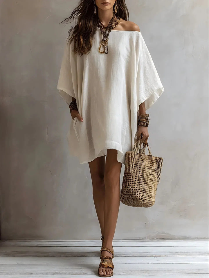 Aveline Off Shoulder Batwing Midi Dress