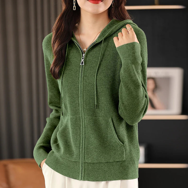 Raina Ribbed Hood Cardigan
