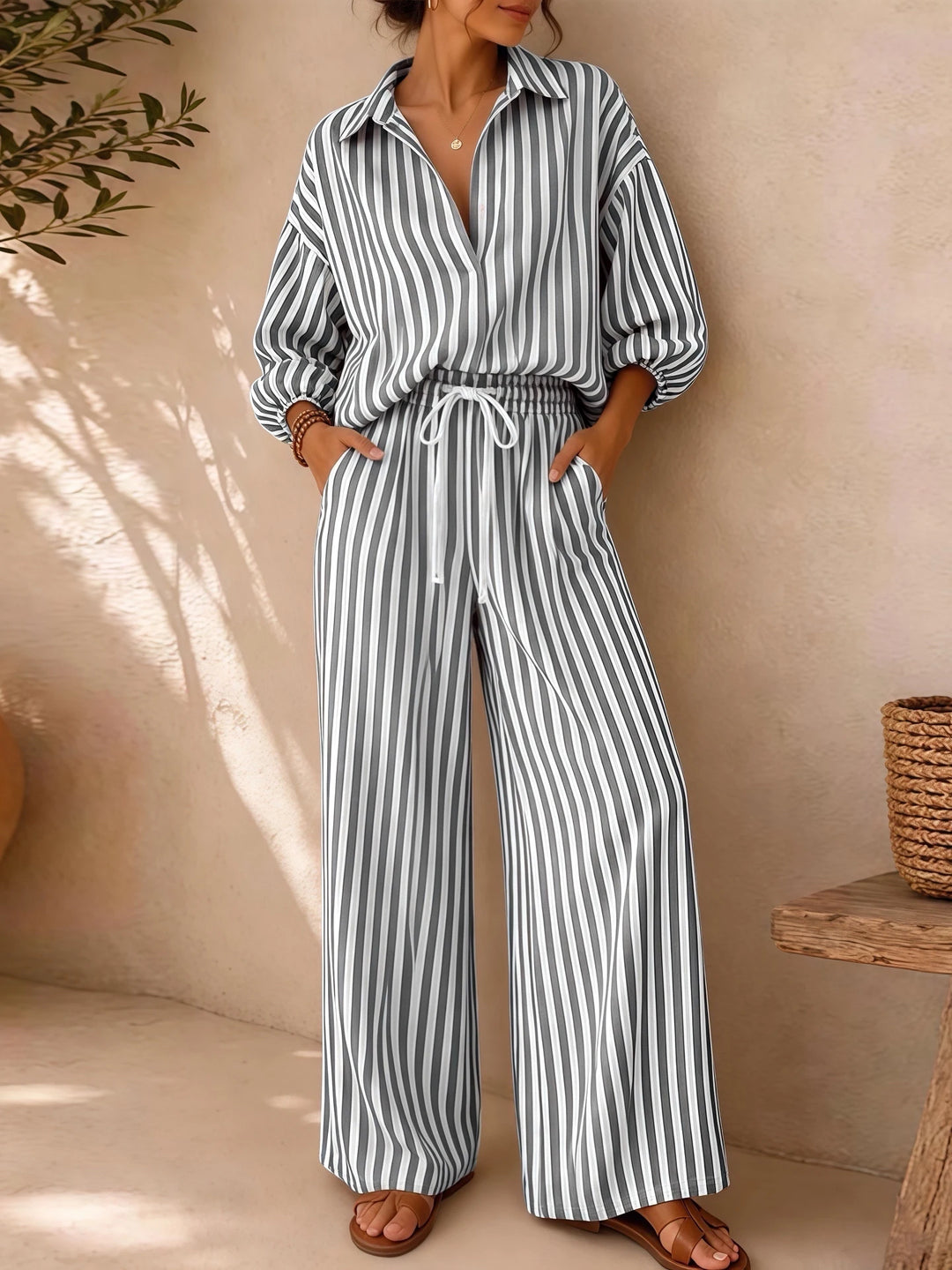 Rosalie Striped Two-Piece Set