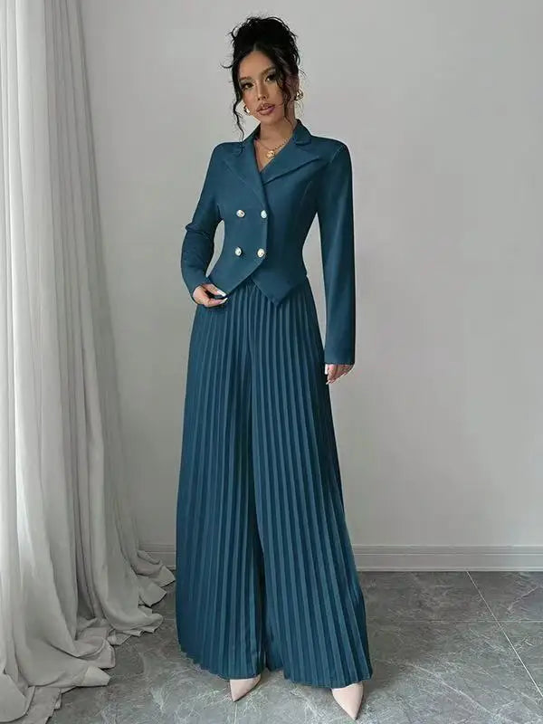 Marlena Pleated Wide Leg Set