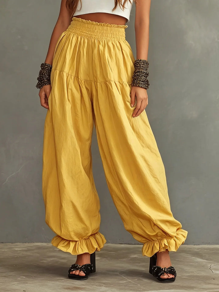 Vienna Elastic Waist Wide Leg Trousers