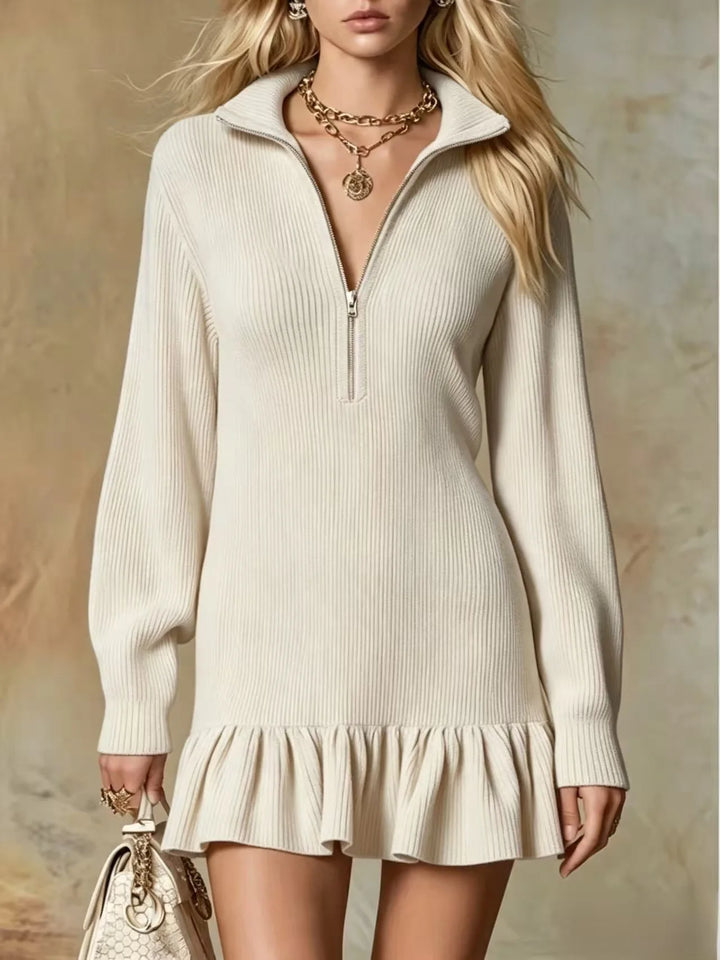 Elara Half Zip Knit Mini Dress