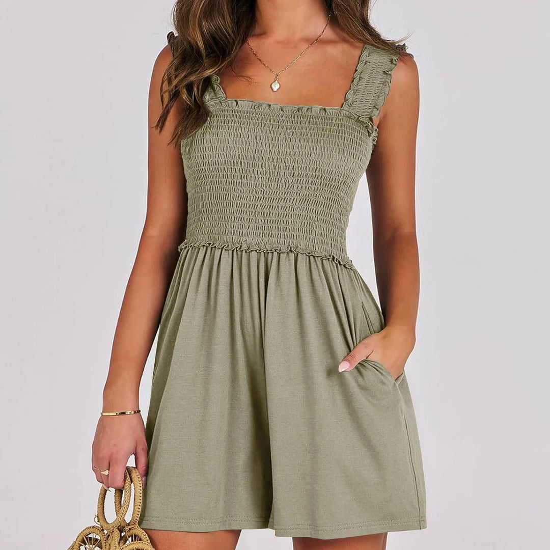 Pia Smocked Pocket Romper