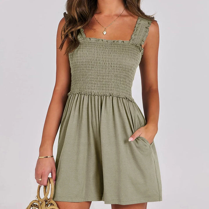 Pia Smocked Pocket Romper