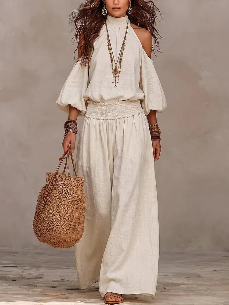 Camila Off Shoulder Pants Set