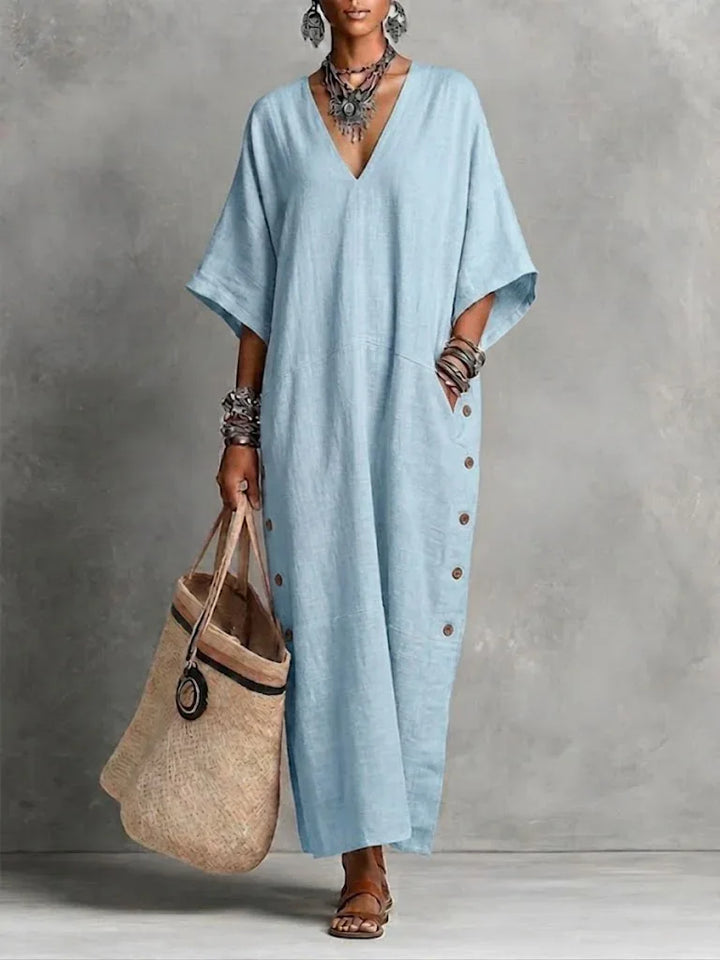 Coralie Relaxed V Neck Maxi Dress