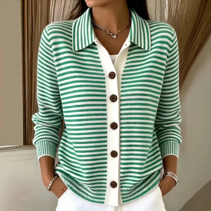 Margot Striped Knit Cardigan