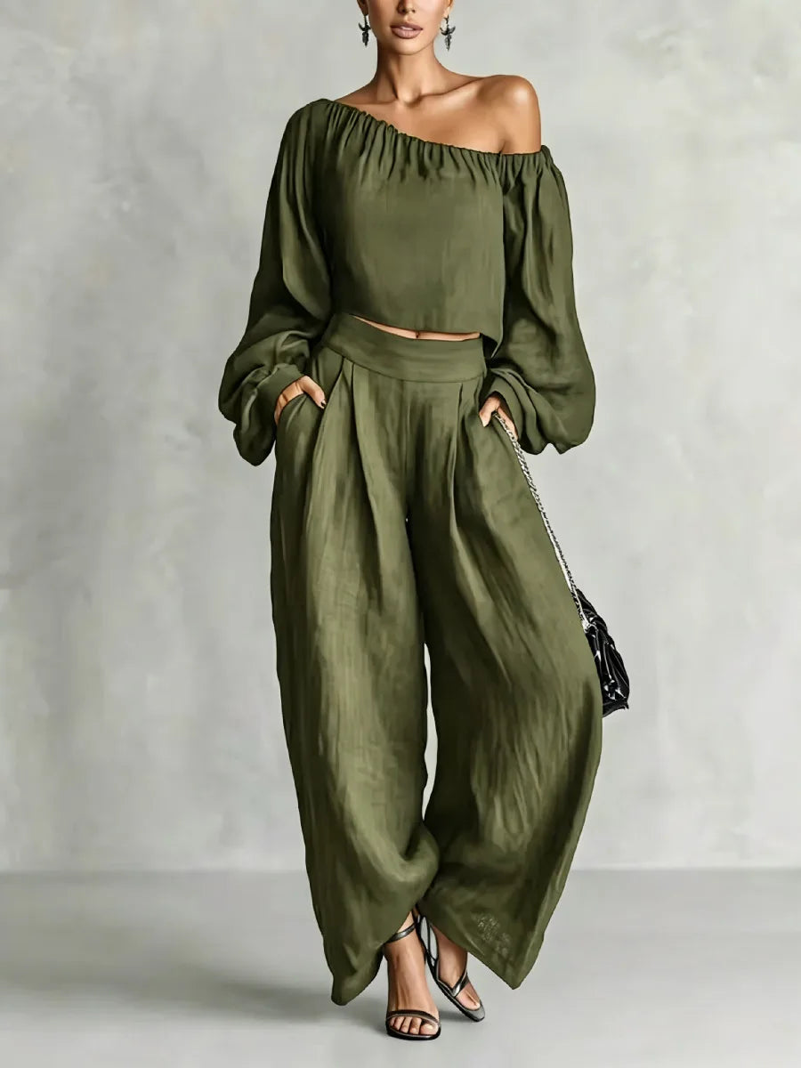 Lyra Off Shoulder Trouser Set