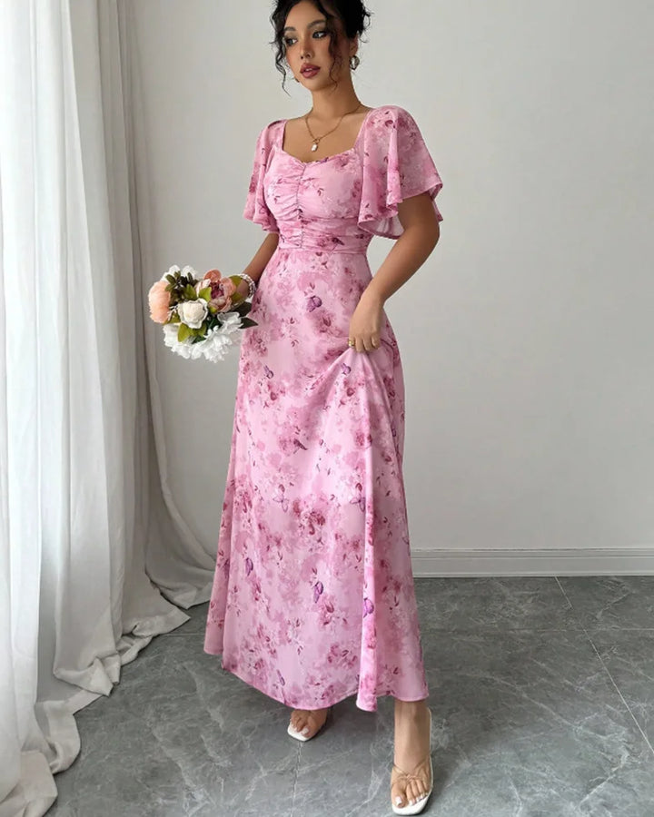 Aliyah Puff Sleeve Midi Dress