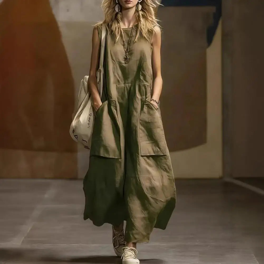 Mikah Sleeveless Pocket Maxi Dress