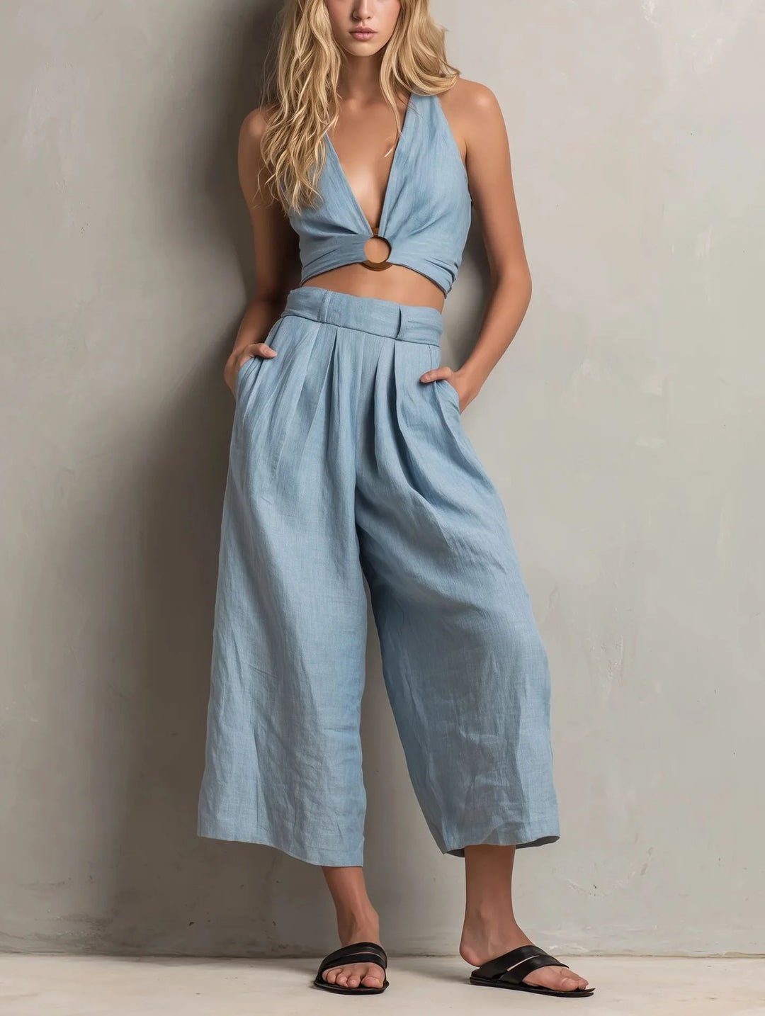 Solea Pleated Wide Leg Set
