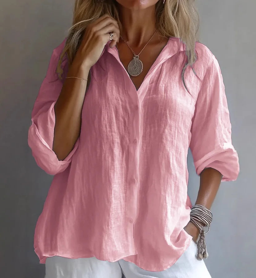 Raina Breathable Linen Button Shirt