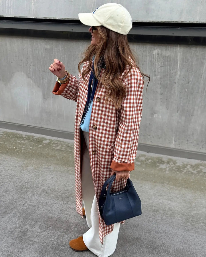 Marigold Gingham Trench Coat