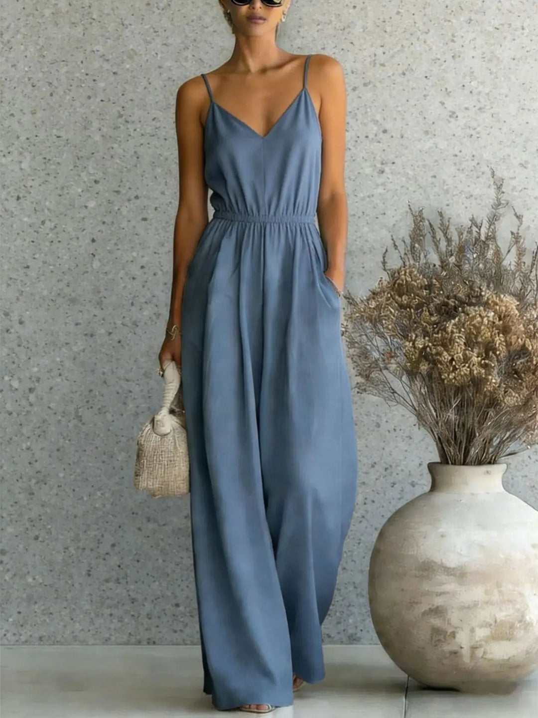 Megan Wide Leg Casual Jumpsuit