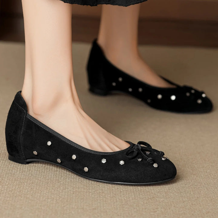 Rowena Suede Round Toe Flats