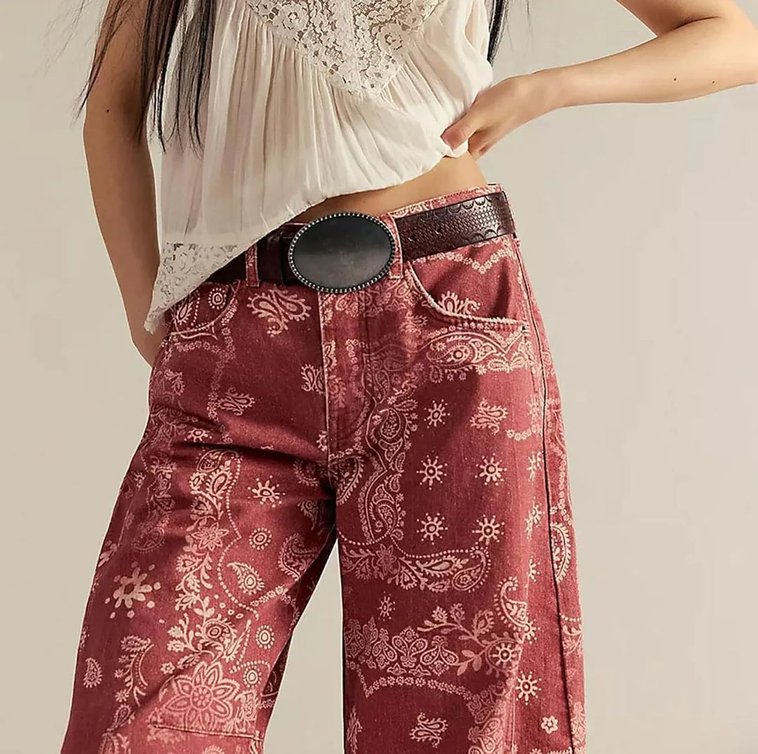 Lorelei Printed Wide Leg Jeans