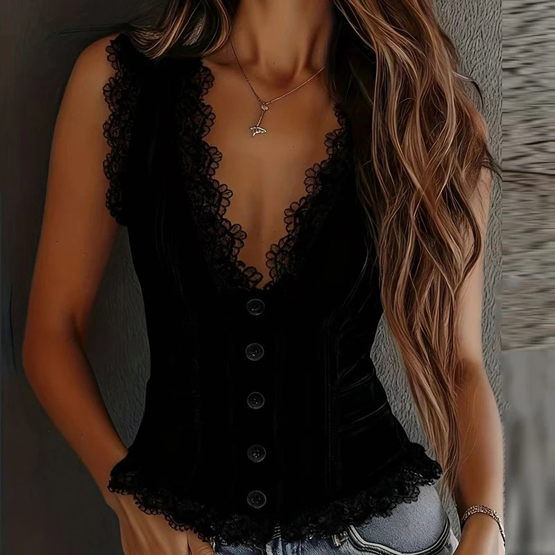 Elowen Deep V Neck Blouse