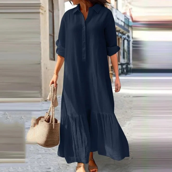 Eleanor Linen Shirt Maxi Dress