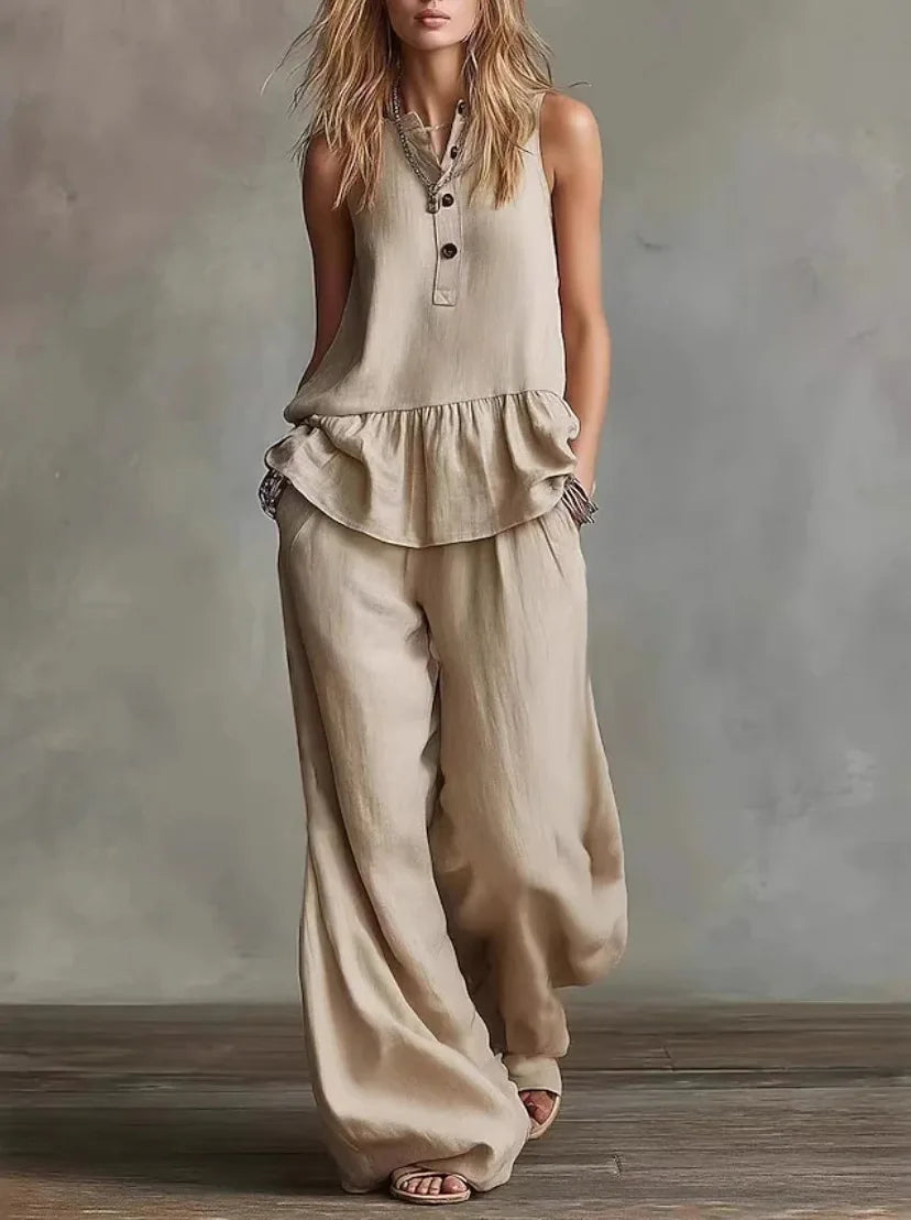 Tonette Casual Wide Leg Pants Set