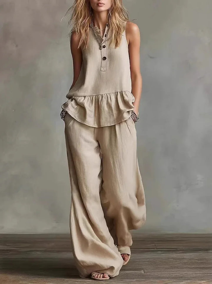 Tonette Casual Wide Leg Pants Set