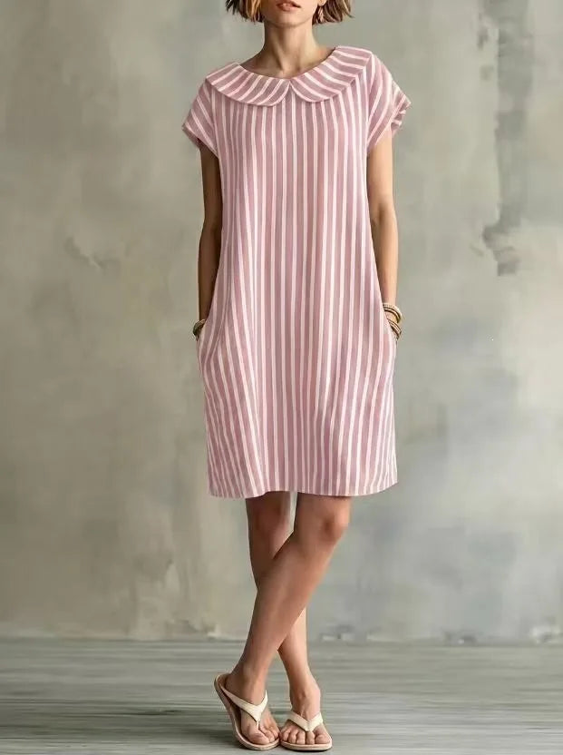 Roslyn Striped Casual Shift Mini Dress