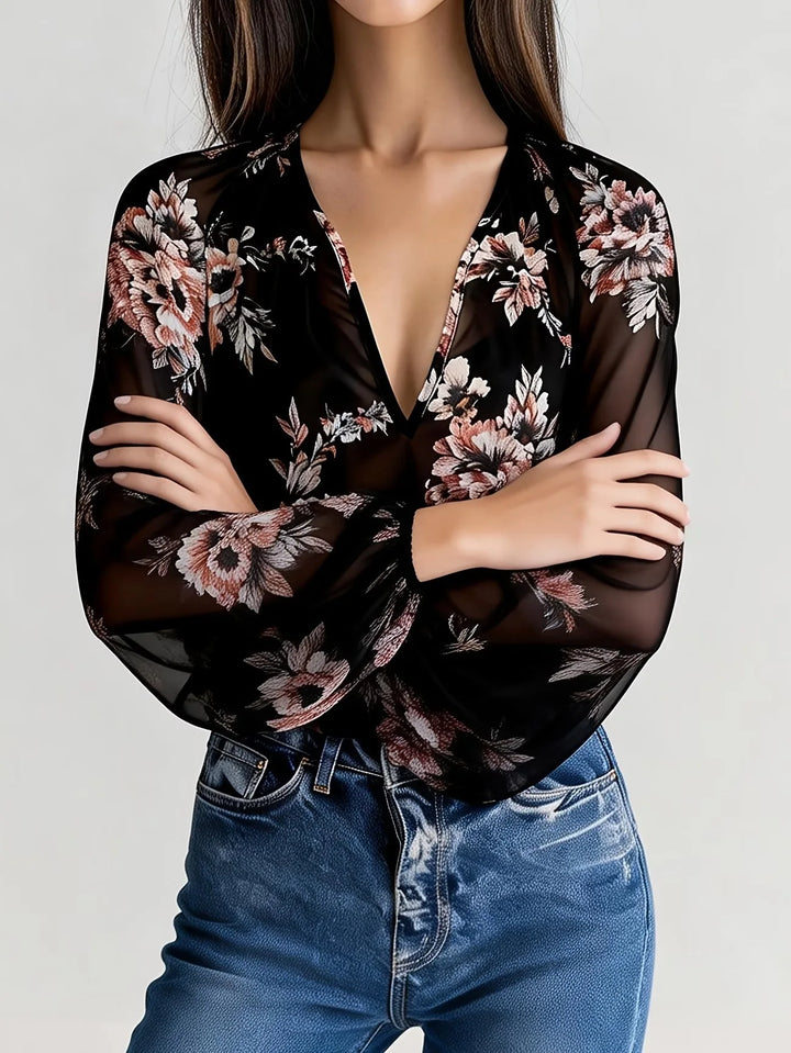 Giselle Floral Chiffon Blouse