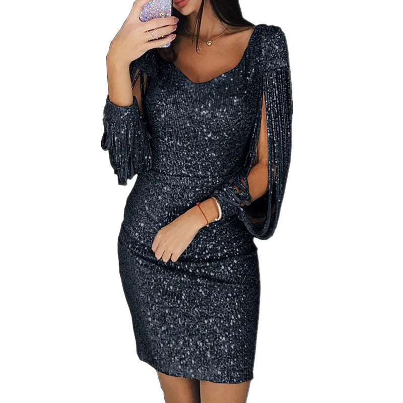 Vivienne Sequin Cocktail Mini Dress