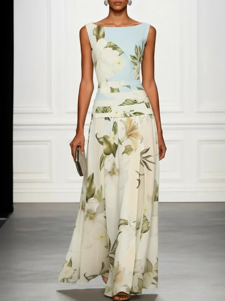 Aimee Floral Belted Maxi Dress