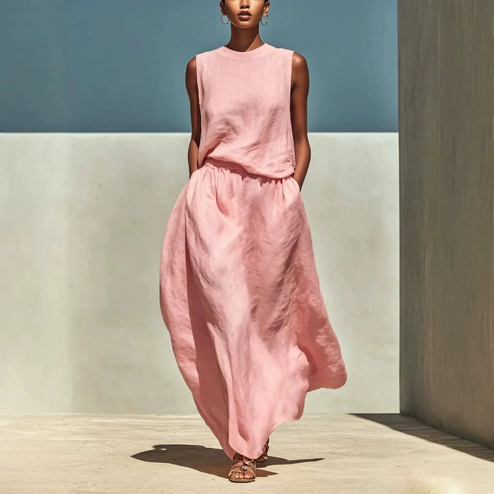 Rachel Elegant Top and Maxi Skirt Set