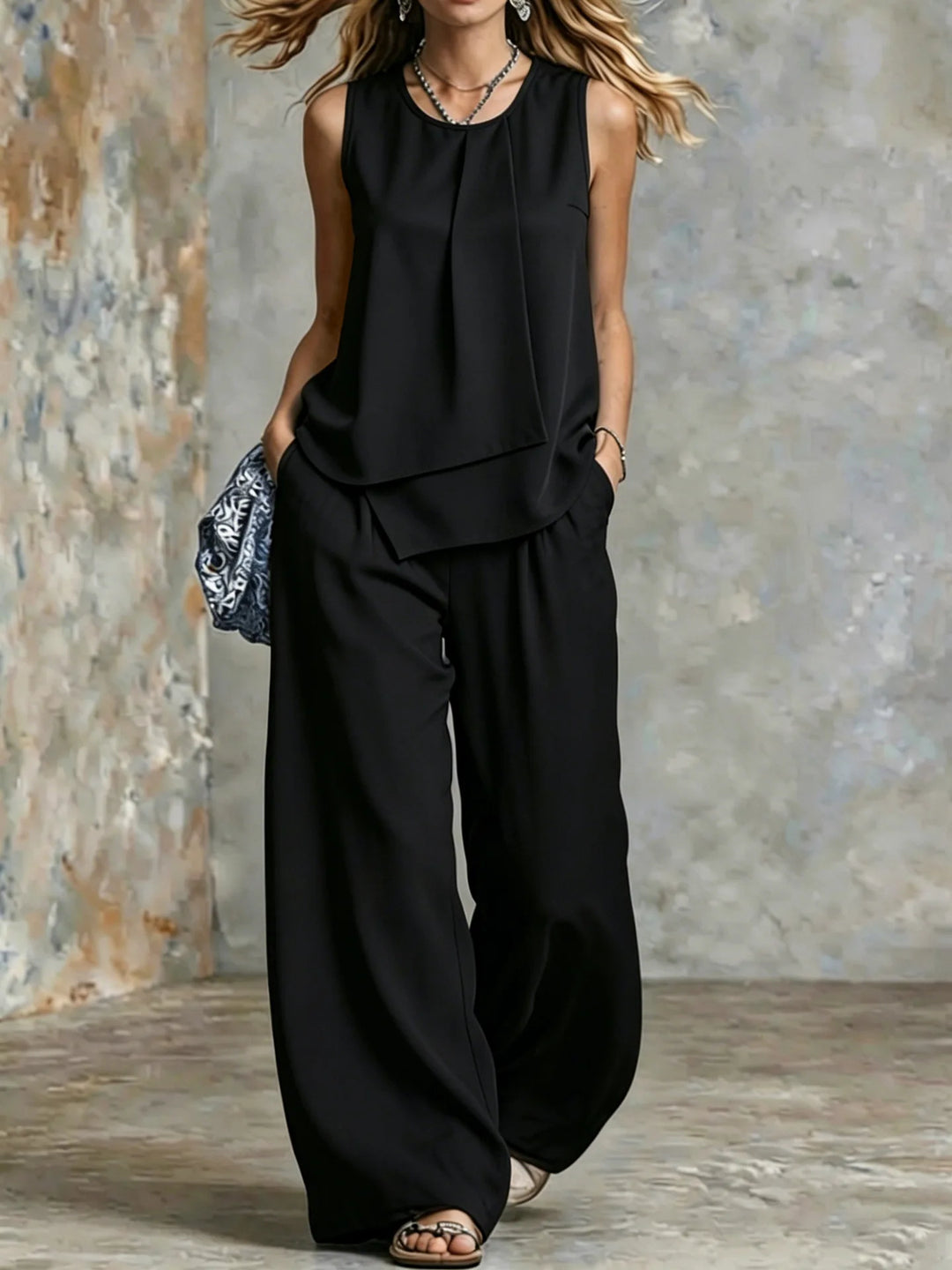 Harper Relaxed Fit Sleeveless Two Piece Set