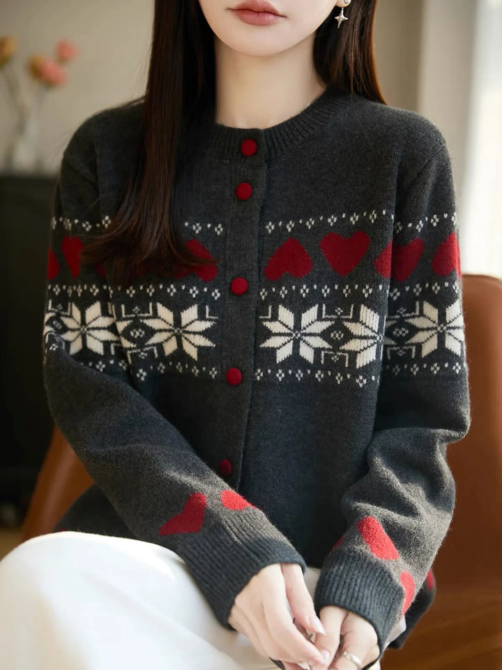 Rosalie Jacquard Knit Cardigan